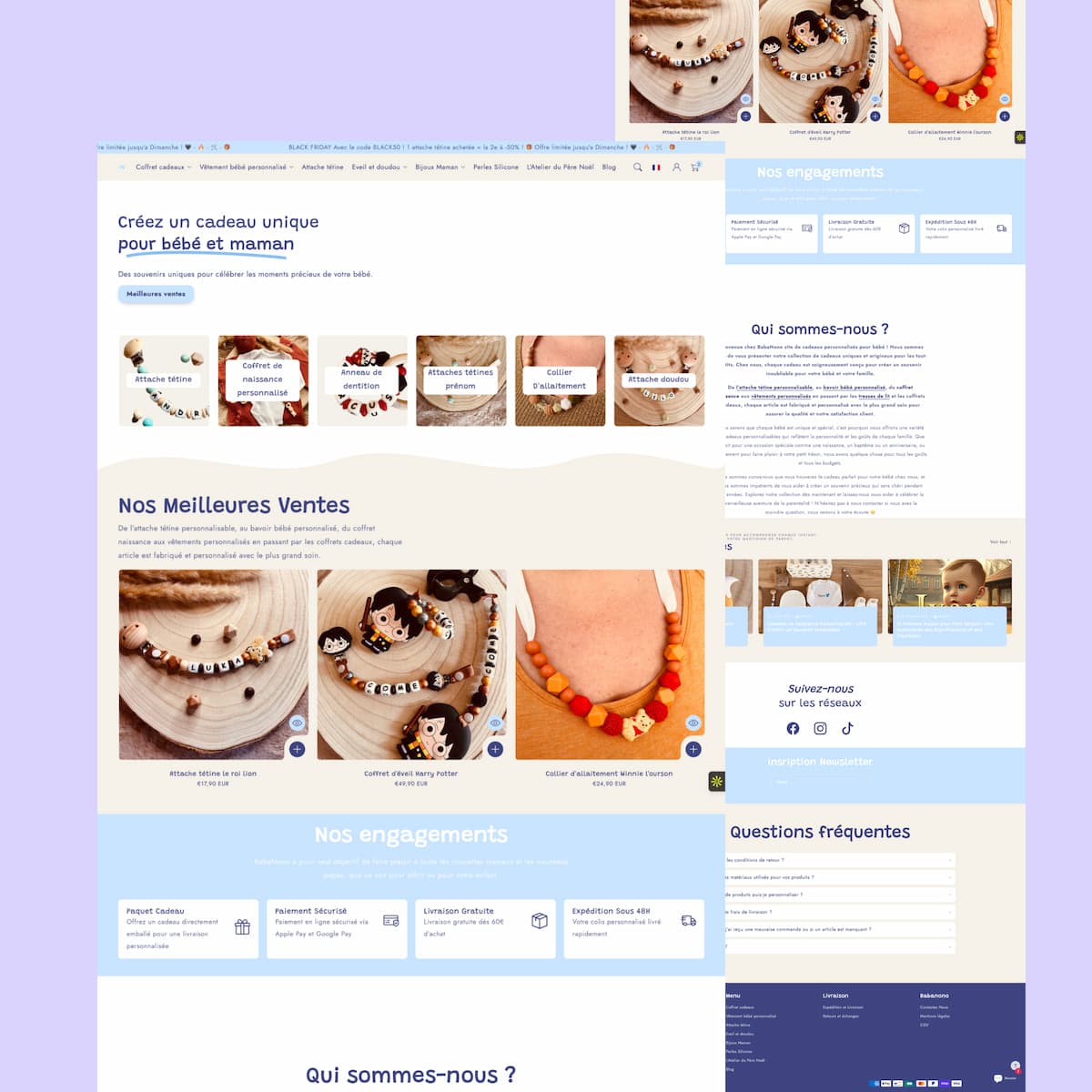 Accessoires Bébé - Boutique Shopify créée par Skyra, agence spécialisée e-commerce