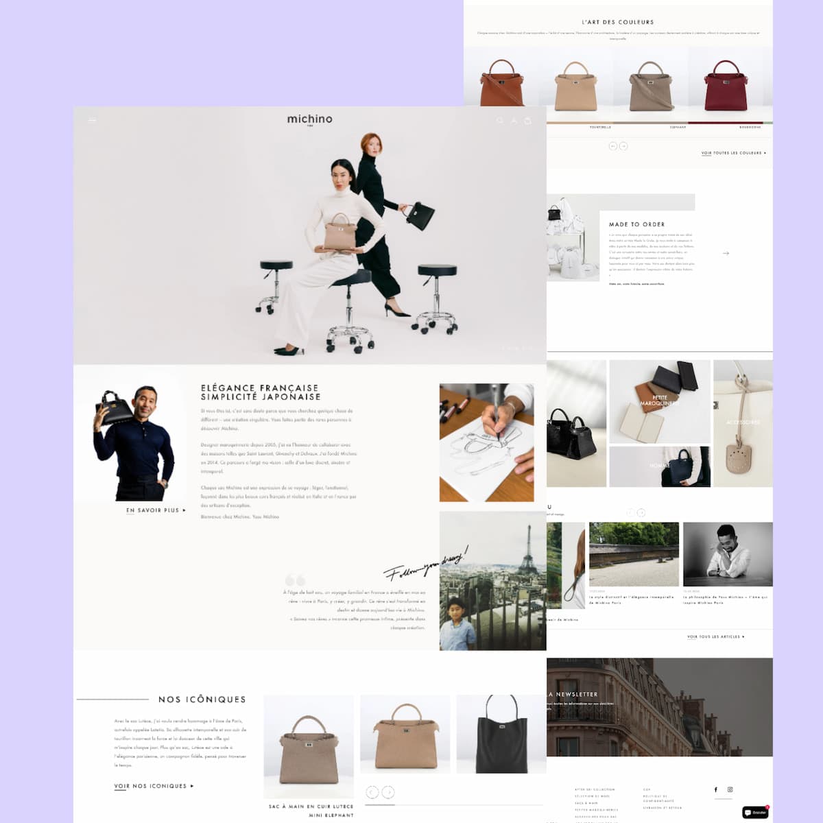 Maroquinerie de luxe - Boutique Shopify créée par Skyra, agence spécialisée e-commerce